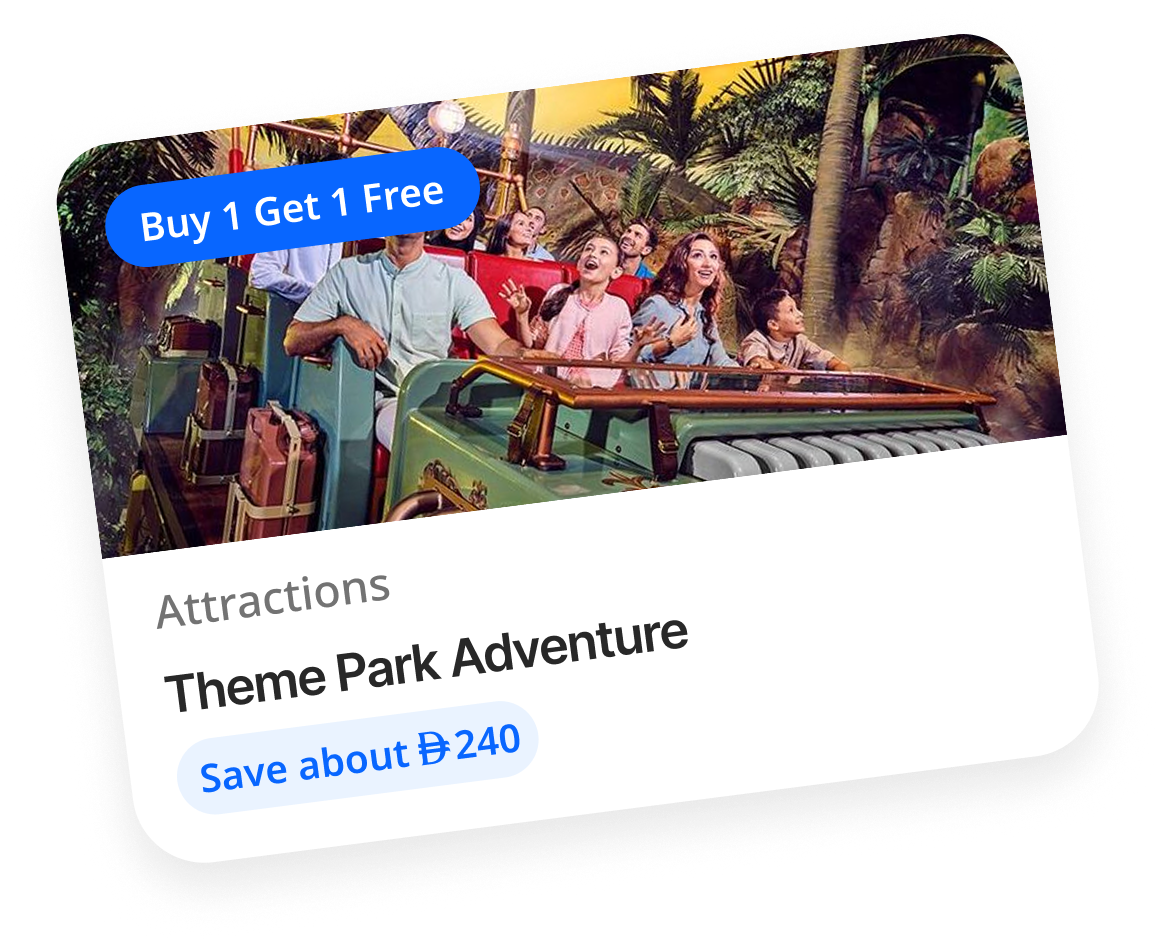 Theme Park Adventure - Attractions, save about AED 240